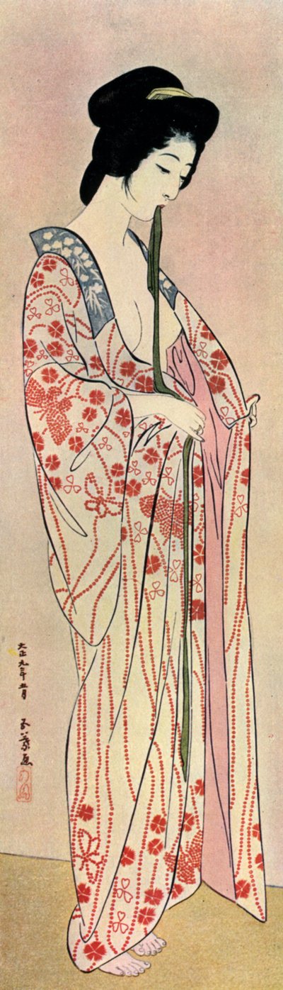 Nagajuban giyen Japon bir kadın, 1920 1930. by Goyo Hashiguchi