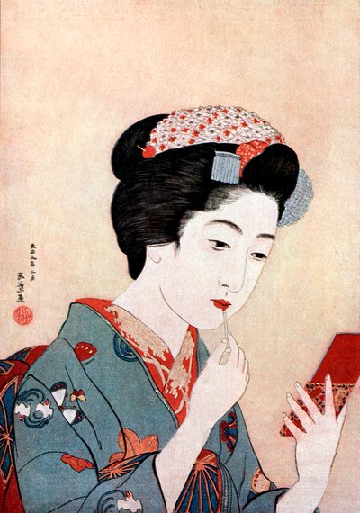 Beni Fırçalı Bir Kadın, c1900-1921. by Goyo Hashiguchi