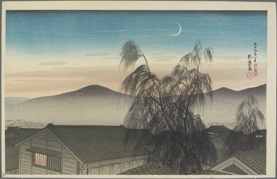 Ko_be üzerinde Akşam Ay, Ocak 1920 by Goyo Hashiguchi