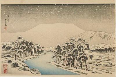 Karda Ibuki Dağı, Taisho dönemi, Ocak 1920 (renkli tahta baskı) by Goyo Hashiguchi