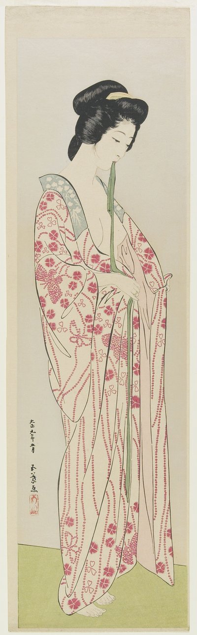 Kimono İç Çamaşırlı Kadın, Mayıs 1920 by Goyo Hashiguchi