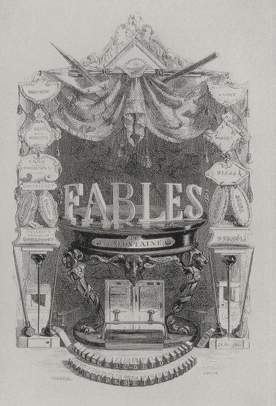 Fables de las Fountaine başlık sayfası by Grandville