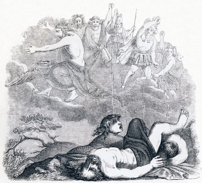 Jüpiter ve gök gürültüsü - La Fontaine'in Masalları by Grandville