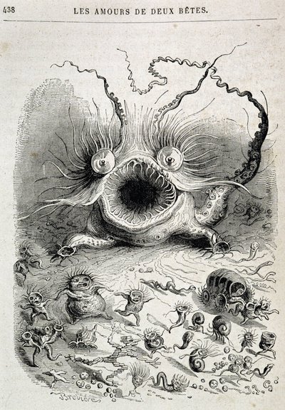 Les amours de deux beêtes (çılgın canavar) - Grandville