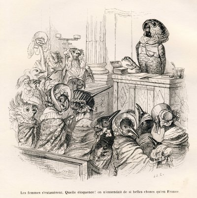 Duyarlı papağan. JJ Granville tarafından gösterilen vinyetler. Honore De Balzac