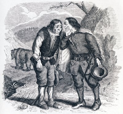 Ayı ve iki arkadaş - La Fontaine'in Masalları by Grandville