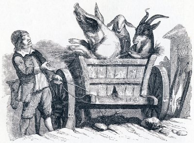 Domuz, keçi ve koyun - La Fontaine'in Masalları by Grandville