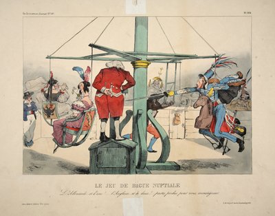Gelin Yüzük Seti. Alman ... ve kumul! ... İngiliz ... ve iki! ... oyun sizin için kaybetti, monsenyör, pub. 1833 by Grandville