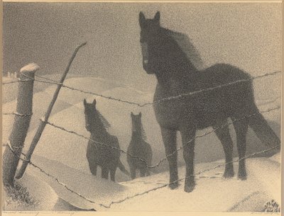 "Şubat" Çalışması, 1940 by Grant Wood