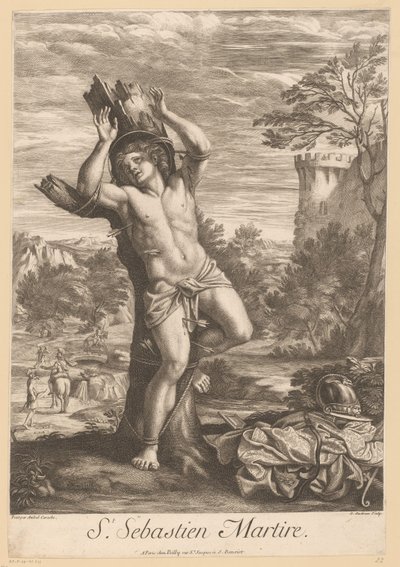 H. Sebastiaan Aziz Sebastien Martire (nesne üzerindeki başlık) by Gérard Audran
