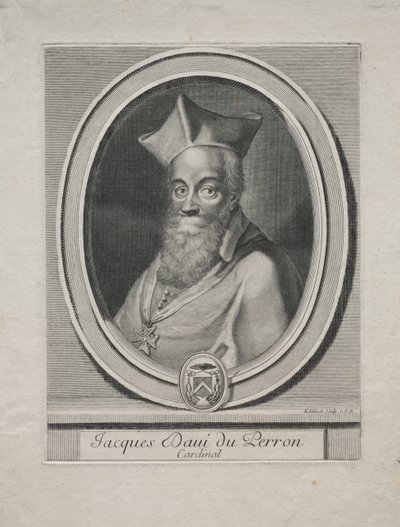 Kardinal Jaques Davey Duperron. by Gérard Edelinck