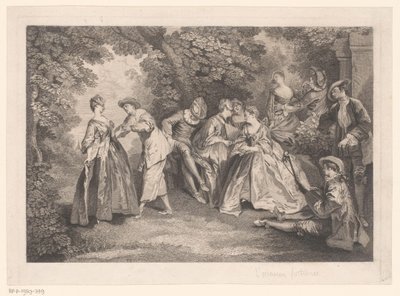 Zarif bir şirketle park manzarası by Gérard Jean Baptiste Scotin (II)