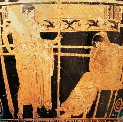 Thelemacus ressamının Penelope ve Telemachus