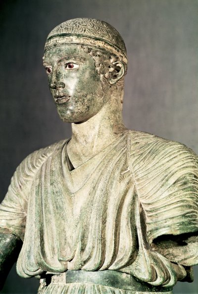 Delphi Charioteer detayı, MÖ 470 dolayları bronz ayrıca bkz. 161526 by Greek