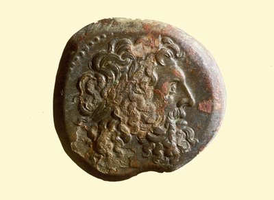 Zeus başlı Helenistik sikke (metal) by Greek