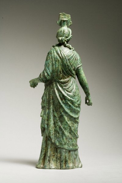 Rear view of a statue of Isis Fortuna, Hellenistic, 1st century BC-1st century AD (bronze) (see 270388 for front view) by Greek