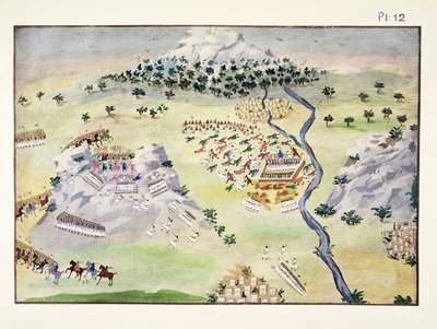 Karpenisi ve Kaliakouda'da Türkler ve Yunanlılar arasındaki savaşlar, General Makryjannis'in Yunan Bağımsızlık Savaşı'nın Resimli Tarihinden levha 12 by Greek School