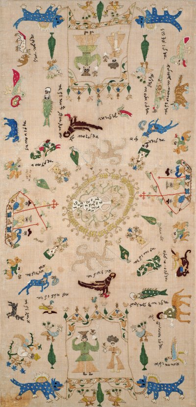 Örnekleyici, Yanya, Ipeiros, 18. 19. yüzyıl (ipek ipliklerle işlenmiş keten) by Greek School