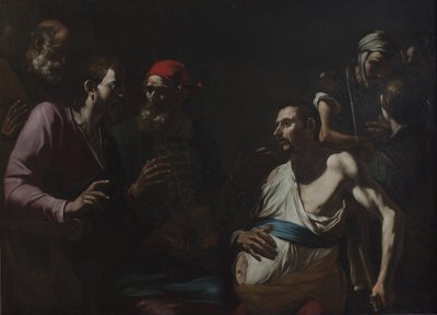 Damla hastalığı olan bir adamı iyileştirmek, c.1630. by Gregorio Preti