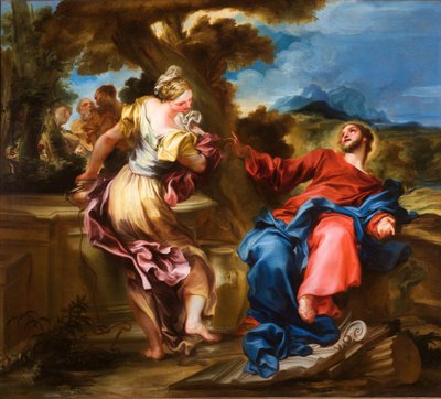 Mesih ve Samiriyeli kadın by Gregorio De Ferrari