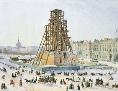 İskelelerdeki Alexander Sütunu, 1833. by Grigori Grigorievich Gagarin