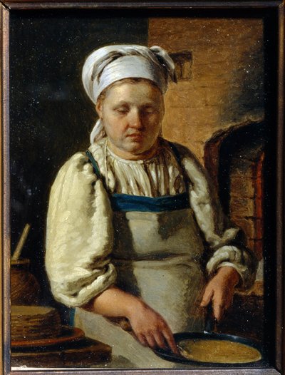 Aşçı - Peinture Grigori Karpovich Mikhaylov (1814-1867) - 1835 - Tuval üzerine yağlı boya - 21x15,8 - Devlet Açık Hava Tarih ve Mimarlık Müzesi Novgorod Kremlin, Novgorod by Grigori Karpovich Mikhaylov