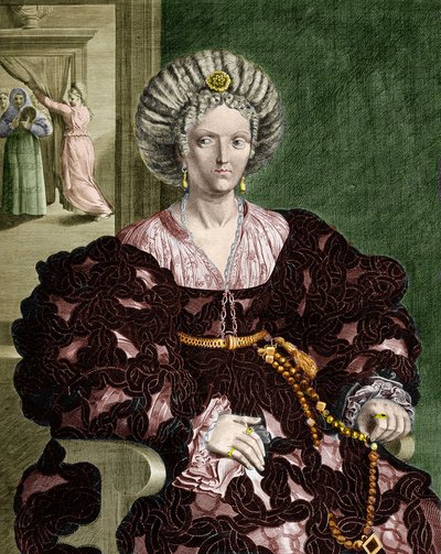 Lucrece Borgia'nın portresi, İtalya by Guercino (1591 1666) (after)