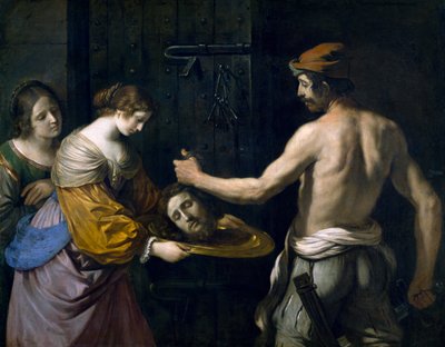 Vaftizci Yahya'nın başını alan Salome by Guercino (1591 1666)