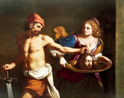 Salome, Guercino (1591-1666) olarak bilinen Giovanni Francesco Barbieri tarafından John Baptist'in başını aldı, tuval üzerine yağlı boya by Guercino (1591 1666)