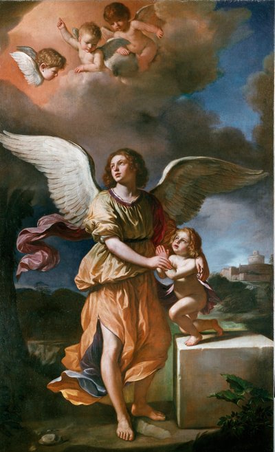 Koruyucu Melek (tuval üzerine yağlı boya by Guercino