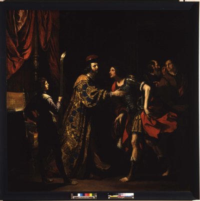Caton d'Uticus'un vedasının oğlu oldu by Guercino