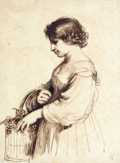 Meyve Sepeti Tutan Genç Kadın, by Guercino