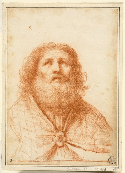Aziz veya Baş Rahip Büstü by Guercino