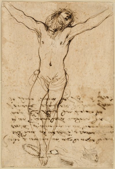 Çarmıhtaki İsa: Azizlerle Çarmıha Gerilme Çalışması by Guercino