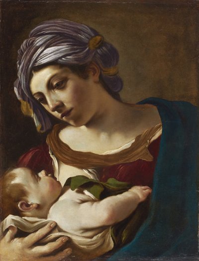 madonna ve çocuk by Guercino