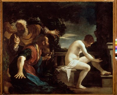 Suzanne ve yaşlılar Tablo Giovan Francesco Barbieri dit il Guercino tarafından by Guercino