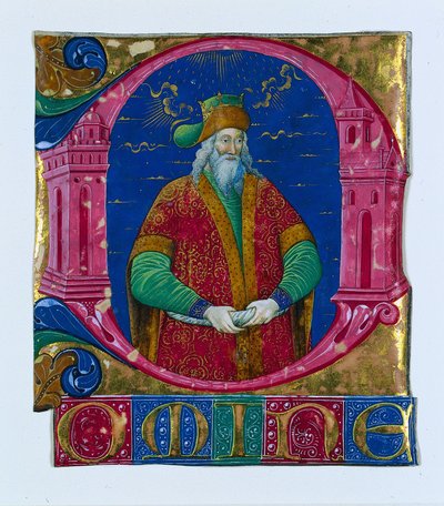Bir Koro Kitabından İlk D[omine]: Kral Süleyman, c. 1470-1480. by Guglielmo Giraldi del Magri [or del