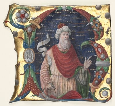 Kral David, c ile bir Koro Kitabından İlk R. 1470-1480. by Guglielmo Giraldi del Magri [or del