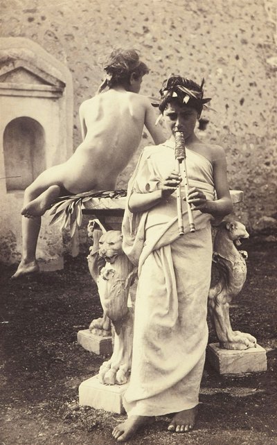 İki erkek çocuğun çalışması C.1898 by Guglielmo Plüschow