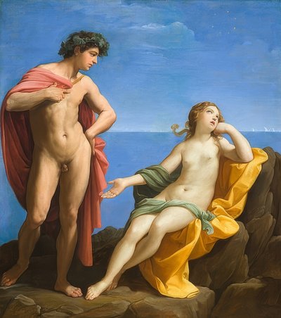 Bacchus ve Ariadne. 1619-20 civarında by Guido Reni