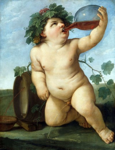 Bacchus Boy İçme, c.1623. by Guido Reni
