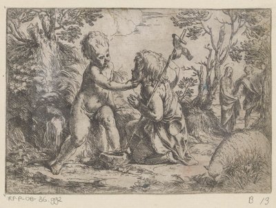 Mesih Çocuk ve Genç Vaftizci Yahya by Guido Reni