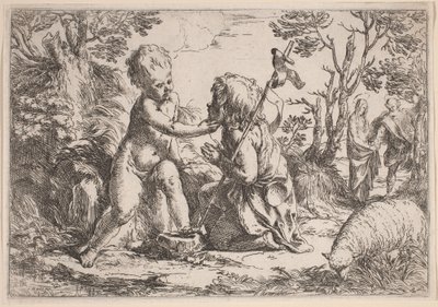 Bebek İsa ve Aziz John by Guido Reni