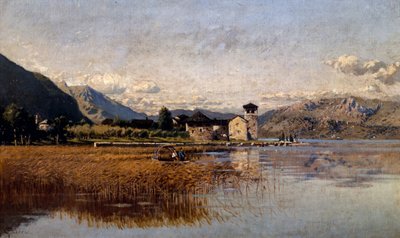 Mezzola Gölü (tuval üzerine yağlı boya) by Guido Ricci