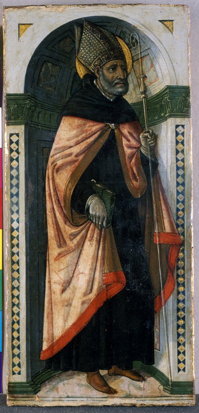 Aziz Augustine, c.1500 (ahşap üzerine tempera) by Guidoccio di Giovanno Cozzarelli
