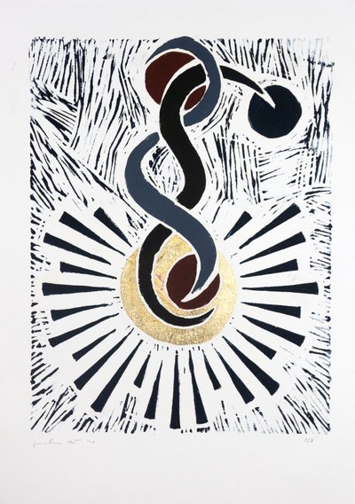 Ters Balerin Nº2, 2019 (linocut) by Guilherme Pontes