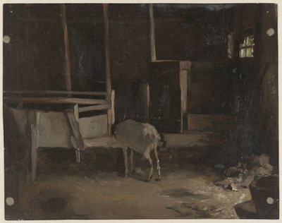 Ahırda keçi by Guillaume Anne van der Brugghen