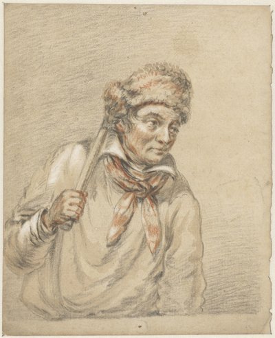 Kafasında kürk şapka olan adam by Guillaume Anne van der Brugghen