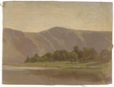 Bir dağın eteğinde nehir by Guillaume Anne van der Brugghen