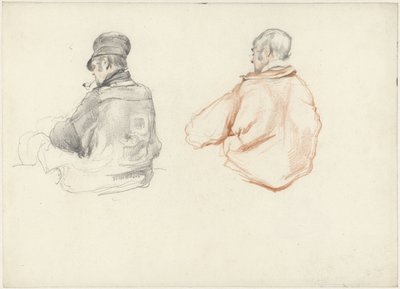 arkadan görülen bir oturan adamın iki çalışma, by Guillaume Anne van der Brugghen